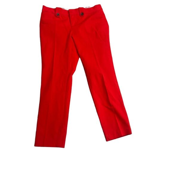 Banana Republic Martin Fit Preppy Dress Pants Orange Red Straight Leg Womans 4 - Picture 1 of 7